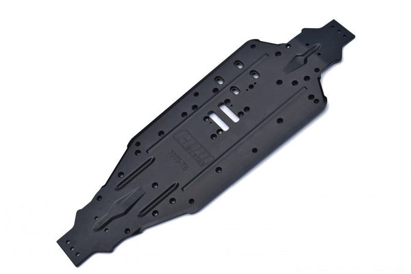 Aluminum 7075-T6 Chassis Protection Plate For Traxxas 1/8 4WD Sledge Monster Truck 95076-4 - 1Pc Set Black