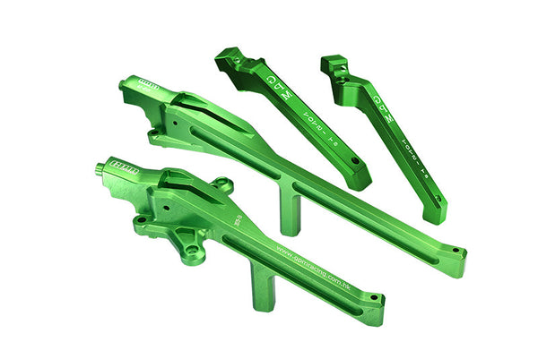 Aluminum Upgrade Combo Set B (Front+Rear Chassis Brace) For Traxxas 1/8 4WD Sledge Monster Truck 95076-4 - Green