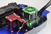 Aluminum Motor Heatsink With Cooling Fan Only Use With GPM Optional Quick Release Motor Base Item# SLE038A For Traxxas 1/8 4WD Sledge Monster Truck 95076-4 - 9Pc Set Black
