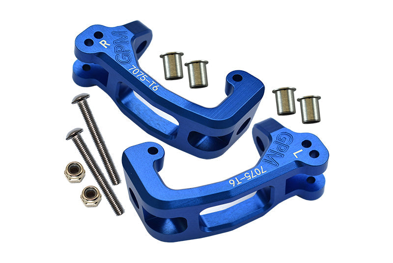 Traxxas 1/8 4WD Sledge Monster Truck 95076-4 Aluminum 7075-T6 Front C Hubs - 10Pc Set Blue