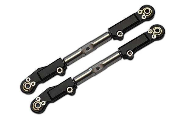 Traxxas 1/8 4WD Sledge Monster Truck 95076-4 Aluminum+Stainless Steel Front Upper Arm Tie Rod - 2Pc Set Black