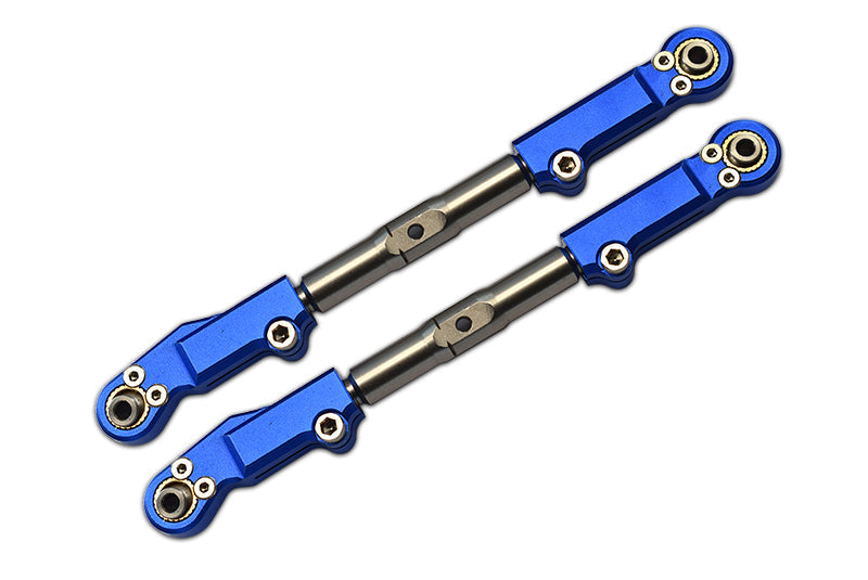 Traxxas 1/8 4WD Sledge Monster Truck 95076-4 Aluminum+Stainless Steel Front Upper Arm Tie Rod - 2Pc Set Blue