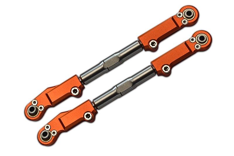 Traxxas 1/8 4WD Sledge Monster Truck 95076-4 Aluminum+Stainless Steel Front Upper Arm Tie Rod - 2Pc Set Orange