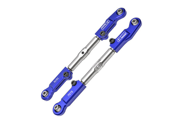 Aluminum 7075-T6 + Stainless Steel Front Camber Links For Traxxas 1/8 4WD Sledge Monster Truck 95076-4 Upgrades - Blue