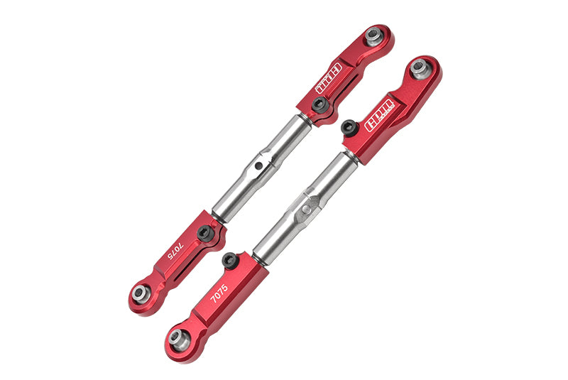 Aluminum 7075-T6 + Stainless Steel Front Camber Links For Traxxas 1/8 4WD Sledge Monster Truck 95076-4 Upgrades - Red