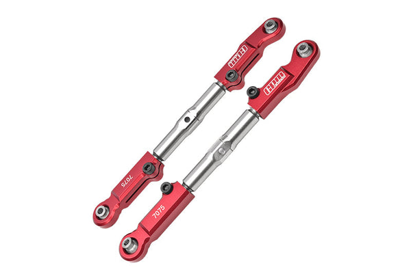 Aluminum 7075-T6 + Stainless Steel Front Camber Links For Traxxas 1/8 4WD Sledge Monster Truck 95076-4 Upgrades - Red