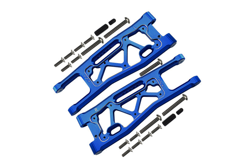 Aluminium 6061-T6 Front Lower Arms For Traxxas 1/8 4WD Sledge Monster Truck 95076-4 - 23Pc Set Blue