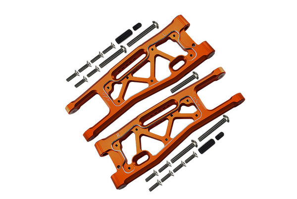 Aluminium 6061-T6 Front Lower Arms For Traxxas 1/8 4WD Sledge Monster Truck 95076-4 - 23Pc Set Orange