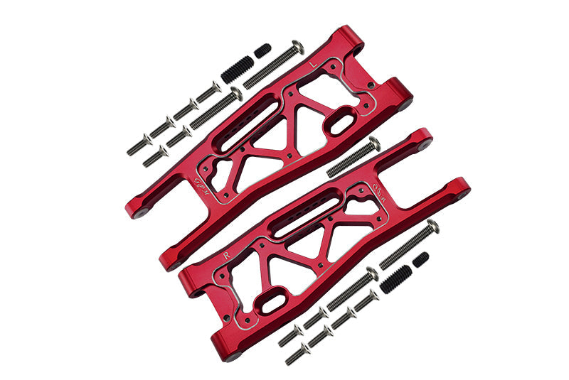 Aluminium 6061-T6 Front Lower Arms For Traxxas 1/8 4WD Sledge Monster Truck 95076-4 - 23Pc Set Red