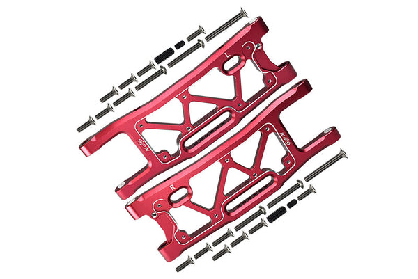 Aluminium 6061-T6 Rear Lower Suspension Arms For Traxxas 1/8 4WD Sledge Monster Truck 95076-4 - 26Pc Set Red