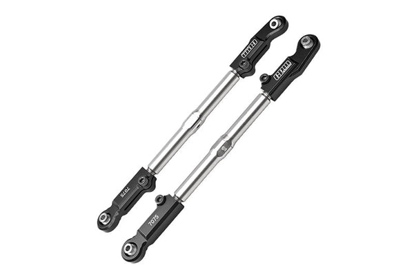 Aluminum 7075-T6 + Stainless Steel Rear Camber Links For Traxxas 1/8 4WD Sledge Monster Truck 95076-4 Upgrades - Black