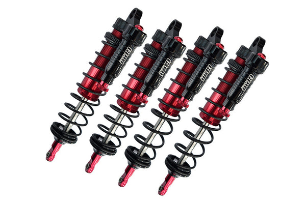Aluminum 6061-T6 Front And Rear L-Shape Piggy Back (Built-In Piston Spring) Adjustable Spring Dampers For Traxxas 1/8 4WD Sledge Monster Truck 95076-4 Upgrades - Red