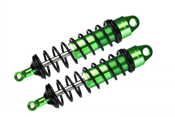 Aluminum 6061-T6 Front Adjustable Spring Dampers 128mm With 6mm Shaft For Traxxas 1/8 4WD Sledge Monster Truck 95076-4 - 2Pc Set Green