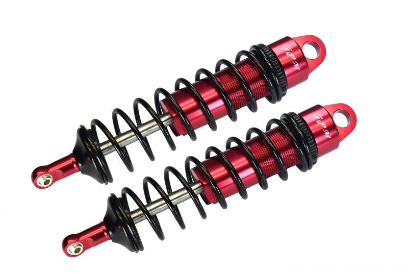 Aluminum 6061-T6 Front Adjustable Spring Dampers 128mm With 6mm Shaft For Traxxas 1/8 4WD Sledge Monster Truck 95076-4 - 2Pc Set Red