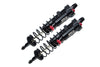Aluminum 6061-T6 Front L-Shape Emulation Piggy Back (Built-In Piston Spring) Adjustable Spring Dampers 128mm For Traxxas 1/8 4WD Sledge Monster Truck 95076-4 - 2Pc Set Black