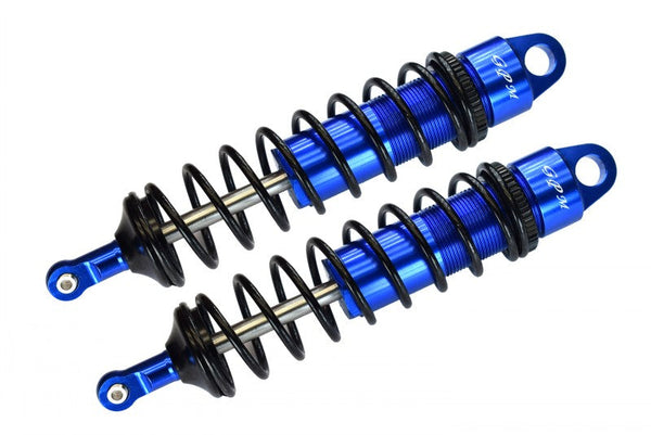 Aluminum 6061-T6 Rear Adjustable Spring Dampers 143mm With 6mm Shaft For Traxxas 1/8 4WD Sledge Monster Truck 95076-4 - 2Pc Set Blue