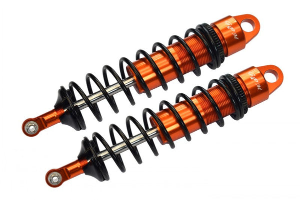 Aluminum 6061-T6 Rear Adjustable Spring Dampers 143mm With 6mm Shaft For Traxxas 1/8 4WD Sledge Monster Truck 95076-4 - 2Pc Set Orange