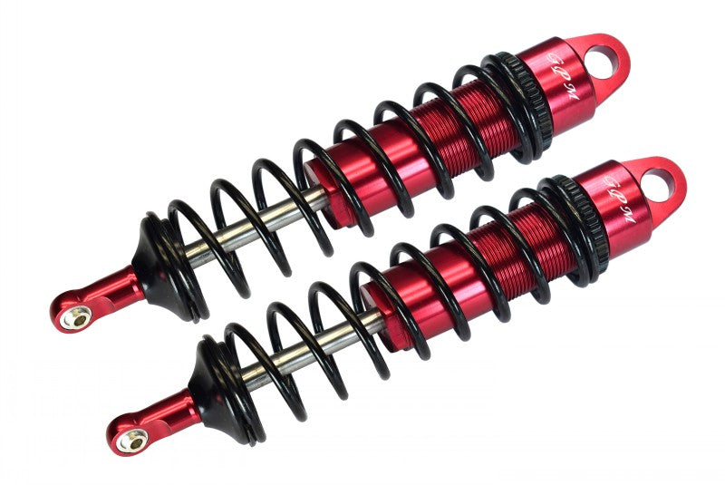 Aluminum 6061-T6 Rear Adjustable Spring Dampers 143mm With 6mm Shaft For Traxxas 1/8 4WD Sledge Monster Truck 95076-4 - 2Pc Set Red