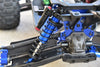 Aluminum 6061-T6 Rear L-Shape Emulation Piggy Back (Built-In Piston Spring) Adjustable Spring Dampers 143mm For Traxxas 1/8 4WD Sledge Monster Truck 95076-4 - 2Pc Set Blue