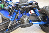 Aluminum 6061-T6 Rear L-Shape Emulation Piggy Back (Built-In Piston Spring) Adjustable Spring Dampers 143mm For Traxxas 1/8 4WD Sledge Monster Truck 95076-4 - 2Pc Set Blue
