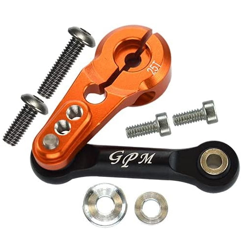 Aluminum 6061-T6 Tie Rod + 25T Servo Horn For Traxxas 1/8 4WD Sledge Monster Truck 95076-4 - 8Pc Set Orange