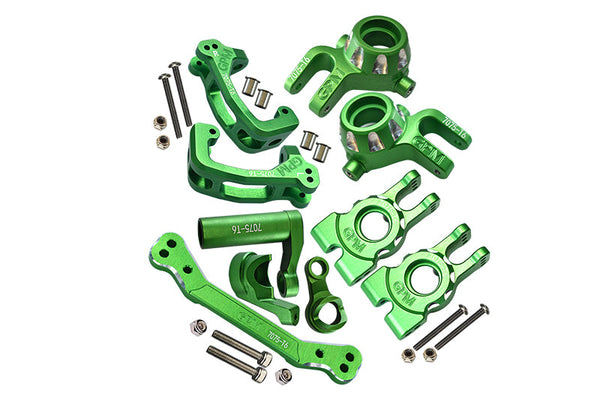 Aluminum Upgrade Combo Set A (C-Hubs + Knuckle Arms + Steering Assembly) For Traxxas 1/8 4WD Sledge Monster Truck 95076-4 - Green