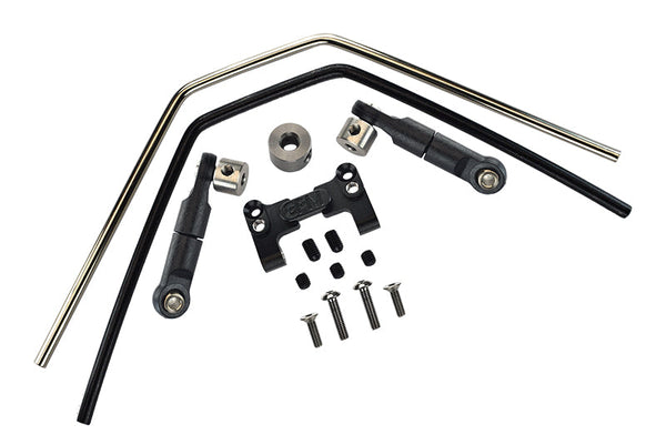 Aluminum Front Or Rear Sway Bar Mount With Linkage And Wire For Traxxas 1/8 4WD Sledge Monster Truck 95076-4 - 15Pc Set Black