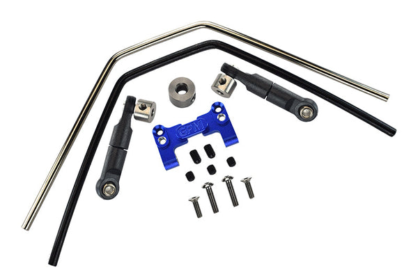 Aluminum Front Or Rear Sway Bar Mount With Linkage And Wire For Traxxas 1/8 4WD Sledge Monster Truck 95076-4 - 15Pc Set Blue