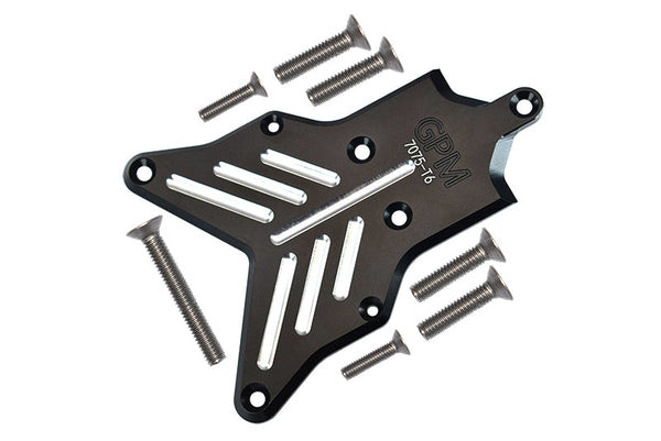 Traxxas 1/8 4WD Sledge Monster Truck 95076-4 Aluminum 7075-T6 Rear Chassis Protection Plate - 8Pc Set Black