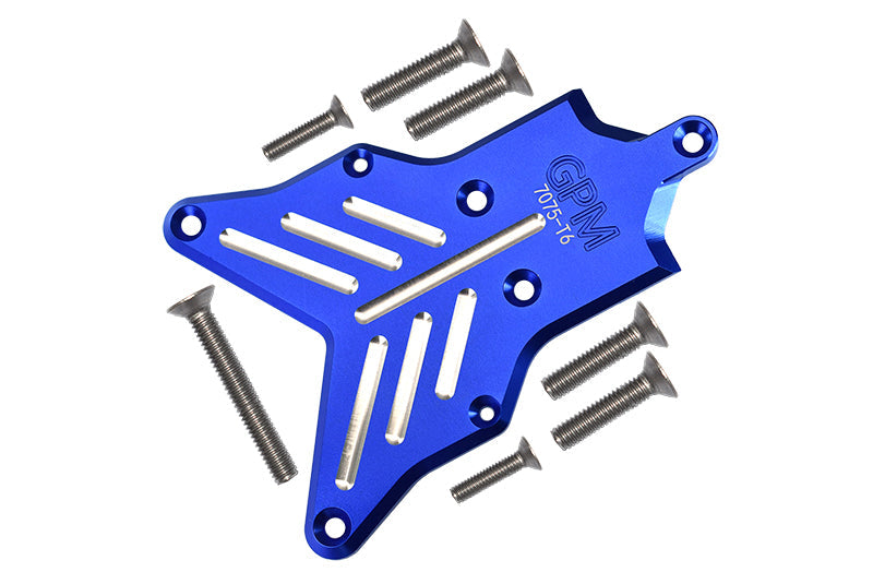Traxxas 1/8 4WD Sledge Monster Truck 95076-4 Aluminum 7075-T6 Rear Chassis Protection Plate - 8Pc Set Blue