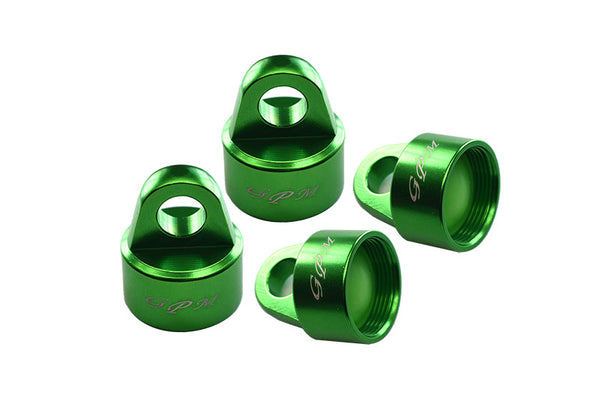 Aluminum 6061-T6 Damper Top Cap For GPM Optional And Original Shock Absorbers For Traxxas 1/8 4WD Sledge Monster Truck 95076-4 - 4Pc Set Green