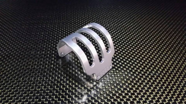 Team Losi Mini-T Aluminum Rear Motor Guard Protector - 1Pc Silver