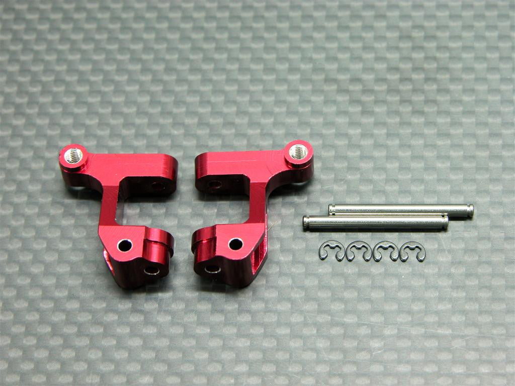 Team Losi Mini-T Aluminum Front Steering C-Hub With Steel Pins - 1Pr Red