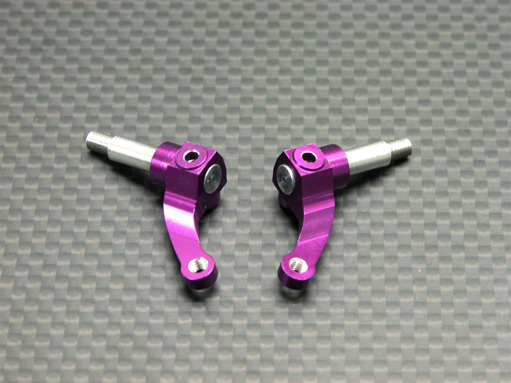 Team Losi Mini-T Aluminum Front Knuckle Arm + Aluminum Wheel Shaft - 1Pr Purple