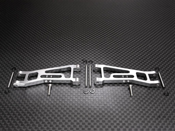 Team Losi Mini-T Aluminum Front Lower Arm With Pins & E-Clips & Screws - 1Pr Set Silver