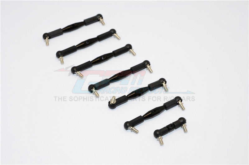 Team Losi Mini-T Aluminum Completed Tie Rod With Black Ball Ends - 7Pcs Set Black