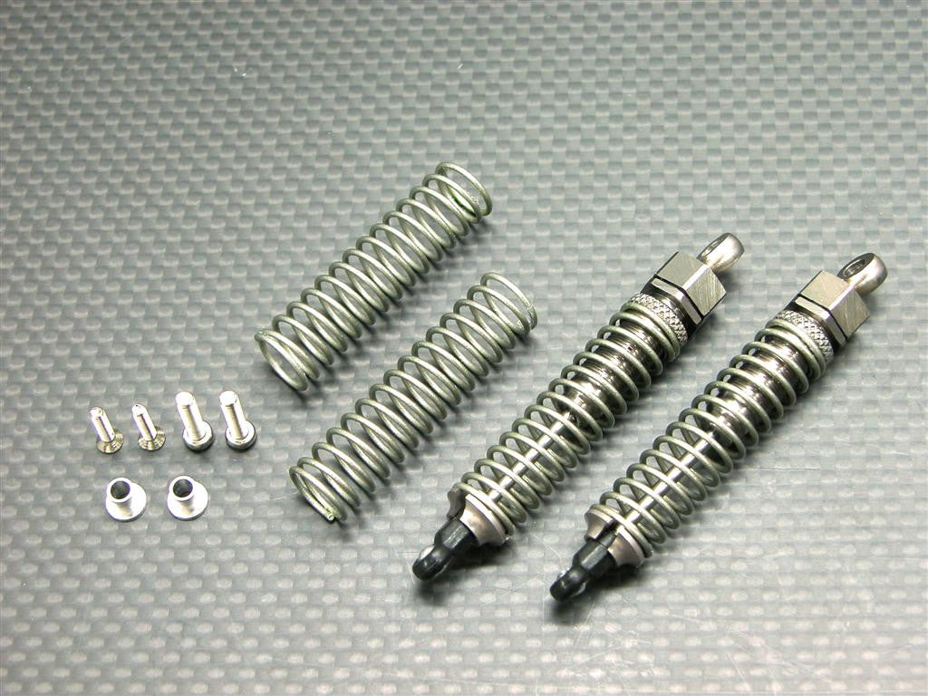 Team Losi Mini-T Aluminum Rear Adjustable Spring Damper (60mm) - 1Pr Silver