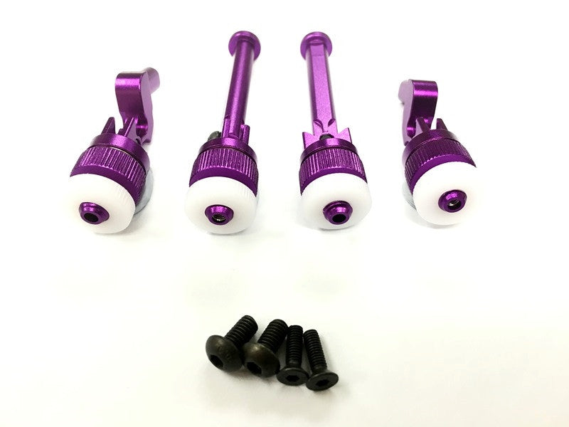 HPI Sport 3 Flux Aluminum Front+Rear Magnet Body Mount For Porsche - 1 Set Purple