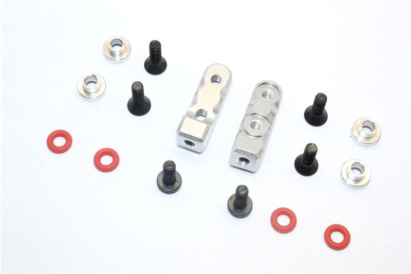 Aluminum Servo Mount (M3 Thread, Length 8.5mm) - 2Pc Set Silver