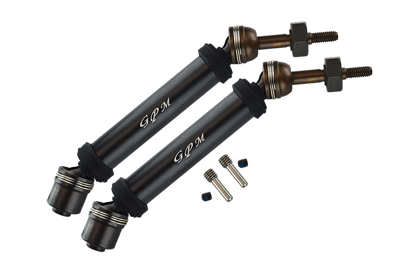 Traxxas Rustler 4X4 VXL (67076-4) / Hoss 4X4 VXL (90076-4) Harden Steel #45 Rear Axle CVD Drive Shaft With Alloy Body - 1 Pair Set Black
