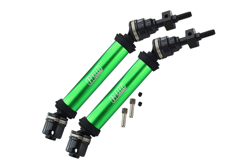 Traxxas Rustler 4X4 VXL (67076-4) / Hoss 4X4 VXL (90076-4) Harden Steel #45 Front Axle CVD Drive Shaft With Alloy Body - 1 Pair Set Green