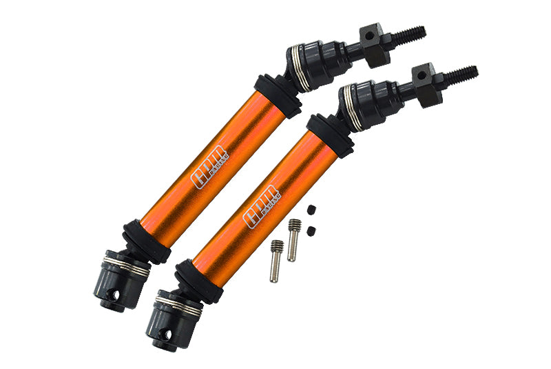 Traxxas Rustler 4X4 VXL (67076-4) / Hoss 4X4 VXL (90076-4) Harden Steel #45 Front Axle CVD Drive Shaft With Alloy Body - 1 Pair Set Orange