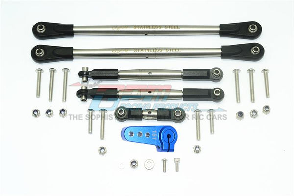 Losi 1/6 Super Baja Rey 4X4 Desert Truck Stainless Steel Adjustable Tie Rods With Aluminum Servo Horn - 29Pc Set Blue