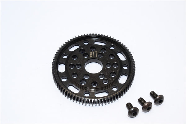 Axial SCX10 & Wraith Steel #45 Spur Gear 48 Pitch 81T - 1Pc Set Black