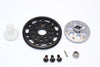 Axial SCX10 & Wraith Steel #45 Spur Gear 48 Pitch 81T + Aluminum Spur Gear Adapter - 1 Set Gray Silver