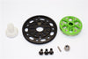 Axial SCX10 & Wraith Steel #45 Spur Gear 48 Pitch 85T + Aluminum Spur Gear Adapter - 1 Set Green