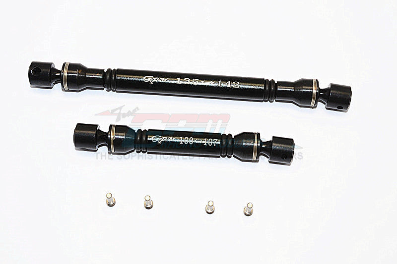 Axial SCX10 II (AX90046) Steel+Aluminum Front+Rear Center Shaft - 1 Set Black