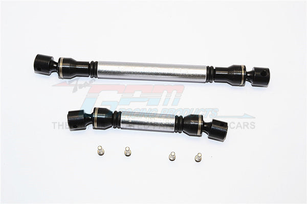 Axial SCX10 II (AX90046) Steel+Aluminum Front+Rear Center Shaft - 1 Set Gray Silver