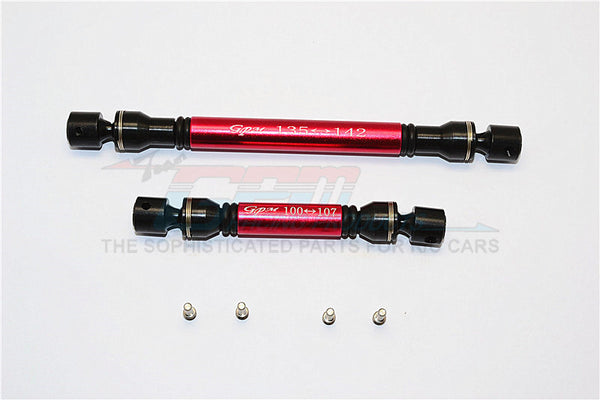 Axial SCX10 II (AX90046) Steel+Aluminum Front+Rear Center Shaft - 1 Set Red