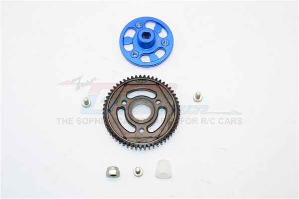 Axial SCX10 II (AX90046) Aluminum Spur Gear Adapter + Steel Gear 55T - 1 Set Blue